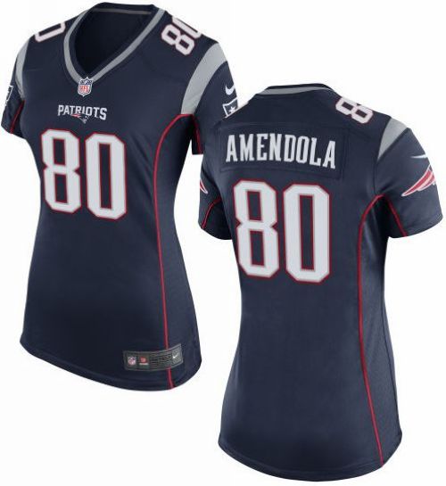  Patriots #80 Danny Amendola Navy Blue Team Color Women's Stitched NFL New Elite Jersey