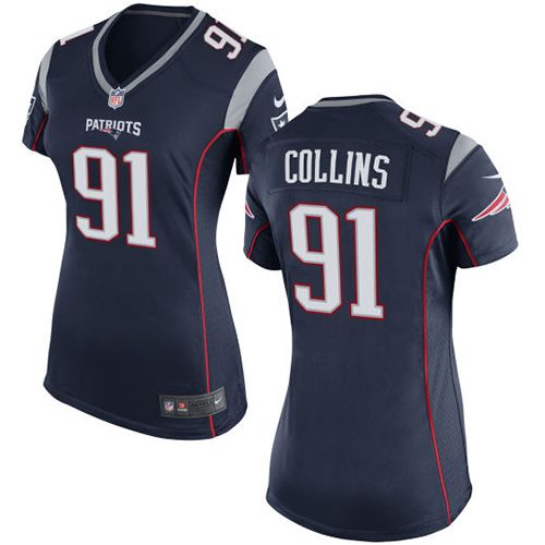  Patriots #91 Jamie Collins Navy Blue Team Color Women's Stitched NFL New Elite Jersey