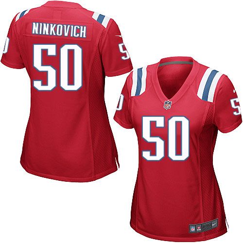  Patriots #50 Rob Ninkovich Red Alternate Women's Stitched NFL Elite Jersey