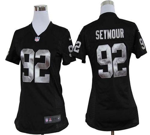  Raiders #92 Richard Seymour Black Team Color Women's Stitched NFL Elite Jersey