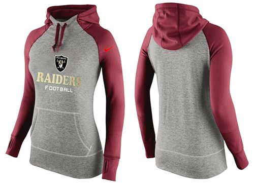 Women's  Oakland Raiders Performance Hoodie Grey & Red