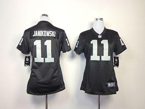  Raiders #11 Sebastian Janikowski Black Team Color Women's Stitched NFL Elite Jersey
