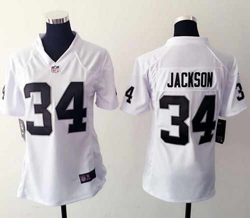  Raiders #34 Bo Jackson White Women's Stitched NFL Elite Jersey