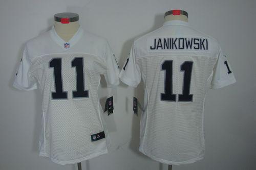  Raiders #11 Sebastian Janikowski White Women's Stitched NFL Limited Jersey