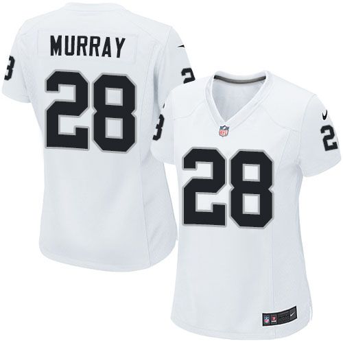  Raiders #28 Latavius Murray White Women's Stitched NFL Elite Jersey