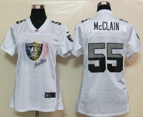  Raiders #55 Rolando McClain White Women's Fem Fan NFL Game Jersey