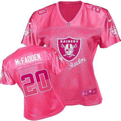  Raiders #20 Darren McFadden Pink Women's Fem Fan NFL Game Jersey
