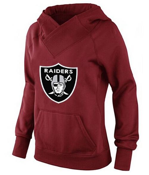 Women's Oakland Raiders Logo Pullover Hoodie Red