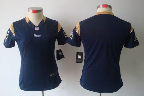  Rams Blank Navy Blue Team Color Women's Stitched NFL Limited Jersey