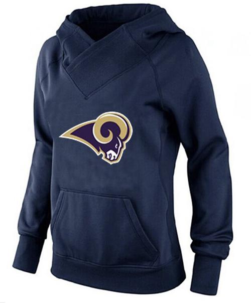 Women's St.Louis Rams Logo Pullover Hoodie Navy Blue