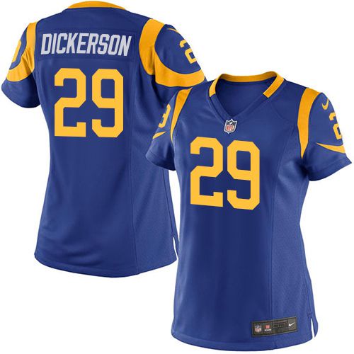  Rams #29 Eric Dickerson Royal Blue Alternate Women's Stitched NFL Elite Jersey