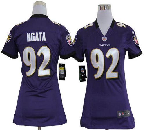  Ravens #92 Haloti Ngata Purple Team Color Women's Stitched NFL Elite Jersey