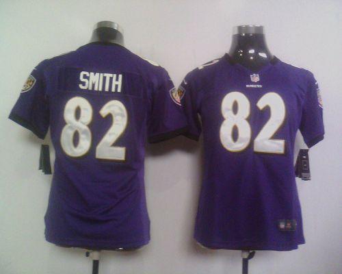  Ravens #82 Torrey Smith Purple Team Color Women's Stitched NFL Elite Jersey
