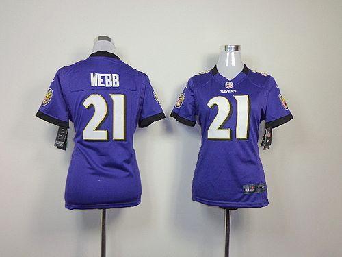  Ravens #21 Lardarius Webb Purple Team Color Women's Stitched NFL Elite Jersey