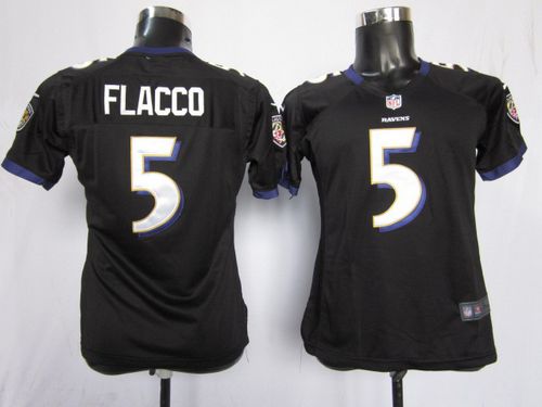  Ravens #5 Joe Flacco Black Alternate Women's Stitched NFL Elite Jersey
