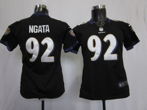  Ravens #92 Haloti Ngata Black Alternate Women's Stitched NFL Elite Jersey