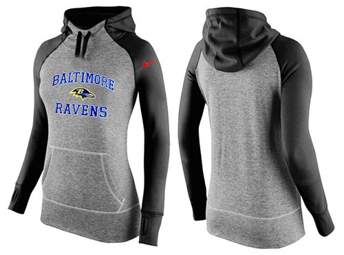 Women's  Baltimore Ravens Performance Hoodie Grey & Black_1