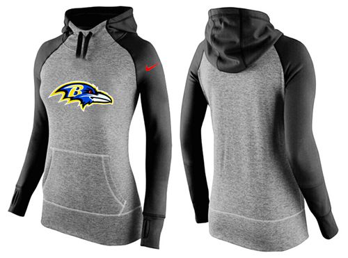 Women's  Baltimore Ravens Performance Hoodie Grey & Black_2