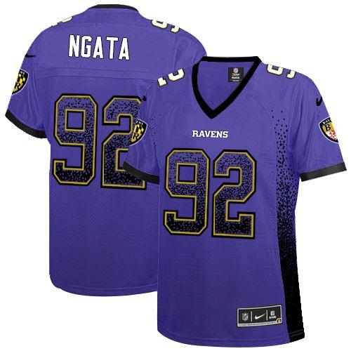  Ravens #92 Haloti Ngata Purple Team Color Women's Stitched NFL Elite Drift Fashion Jersey