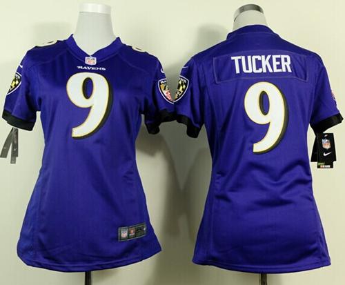 Ravens #9 Justin Tucker Purple Team Color Women's Stitched NFL New Elite Jersey