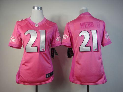  Ravens #21 Lardarius Webb Pink Women's Be Luv'd Stitched NFL Elite Jersey