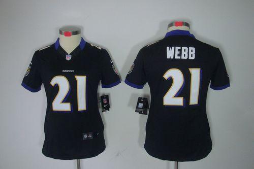 Ravens #21 Lardarius Webb Black Alternate Women's Stitched NFL Limited Jersey