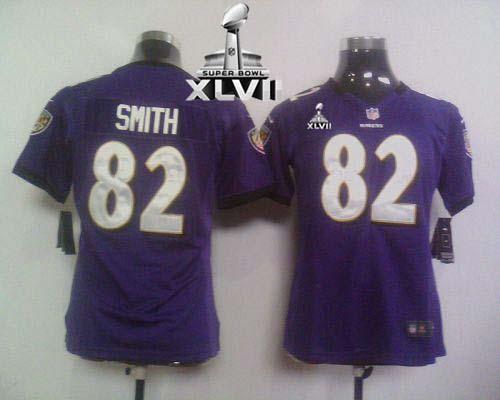  Ravens #82 Torrey Smith Purple Team Color Super Bowl XLVII Women's Stitched NFL Elite Jersey