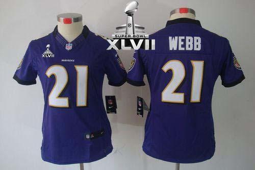  Ravens #21 Lardarius Webb Purple Team Color Super Bowl XLVII Women's Stitched NFL Limited Jersey
