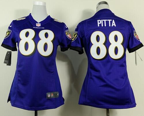  Ravens #88 Dennis Pitta Purple Team Color Women's Stitched NFL New Elite Jersey