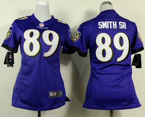  Ravens #89 Steve Smith Sr Purple Team Color Women's Stitched NFL New Elite Jersey