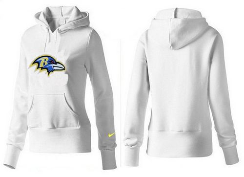 Women's Baltimore Ravens Logo Pullover Hoodie White