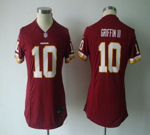  Redskins #10 Robert Griffin III Burgundy Red Team Color Women's NFL Game Jersey