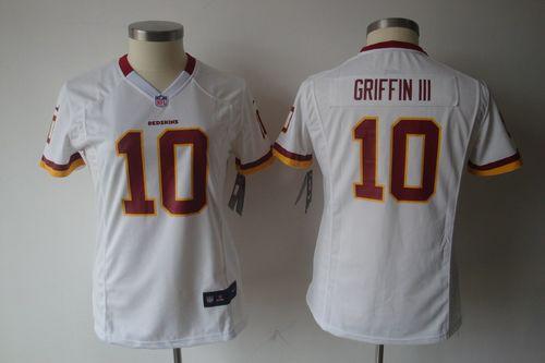  Redskins #10 Robert Griffin III White Women's NFL Game Jersey