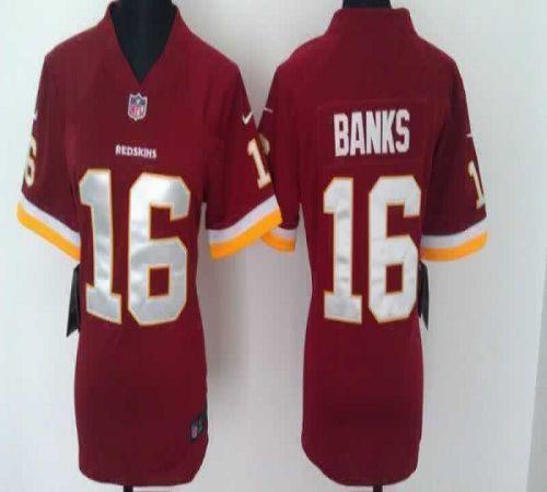  Redskins #16 Brandon Banks Burgundy Red Team Color Women's Stitched NFL Elite Jersey