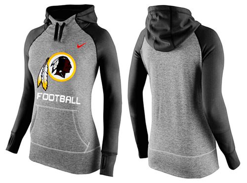 Women's  Washington Redskins Performance Hoodie Grey & Black_1