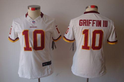  Redskins #10 Robert Griffin III White Women's Stitched NFL Limited Jersey