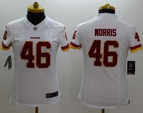 Redskins #46 Alfred Morris White Women's Stitched NFL Limited Jersey