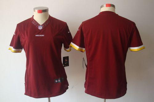  Redskins Blank Burgundy Red Team Color Women's Stitched NFL Limited Jersey