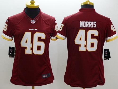  Redskins #46 Alfred Morris Burgundy Red Team Color Women's Stitched NFL Limited Jersey