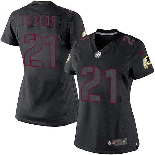  Redskins #21 Sean Taylor Black Impact Women's Stitched NFL Limited Jersey
