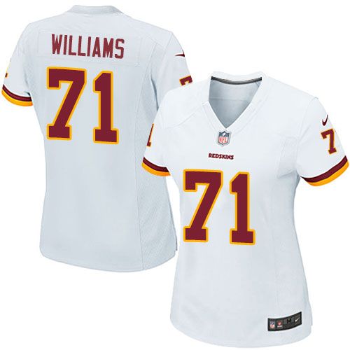  Redskins #71 Trent Williams White Women's Stitched NFL Elite Jersey
