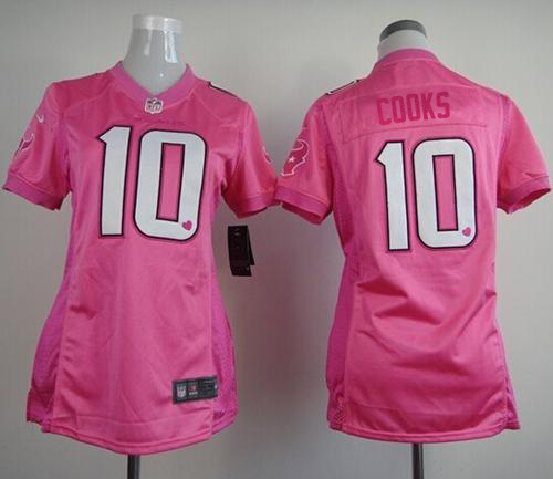  Saints #10 Brandin Cooks Pink Women's Be Luv'd Stitched NFL Elite Jersey