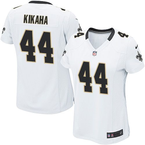  Saints #44 Hau'oli Kikaha White Women's Stitched NFL Elite Jersey