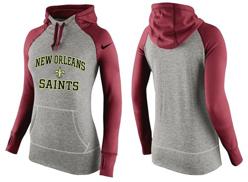 Women's  New Orleans Saints Performance Hoodie Grey & Red