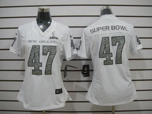  New Orleans White Super Bowl XLVII Women's Elite Jersey