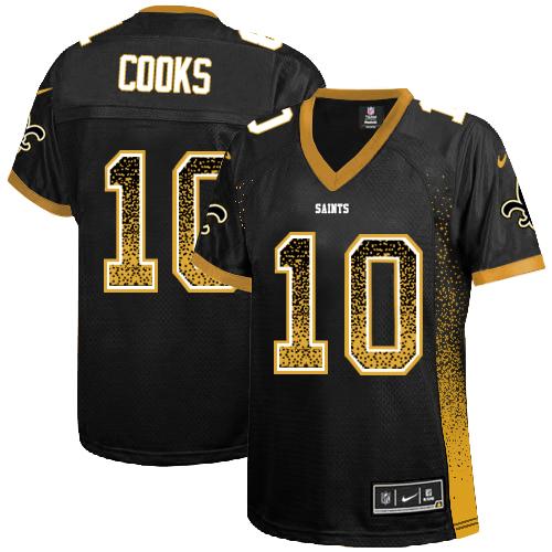  Saints #10 Brandin Cooks Black Team Color Women's Stitched NFL Elite Drift Fashion Jersey