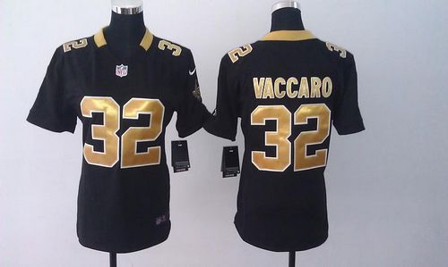  Saints #32 Kenny Vaccaro Black Team Color Women's Stitched NFL Elite Jersey