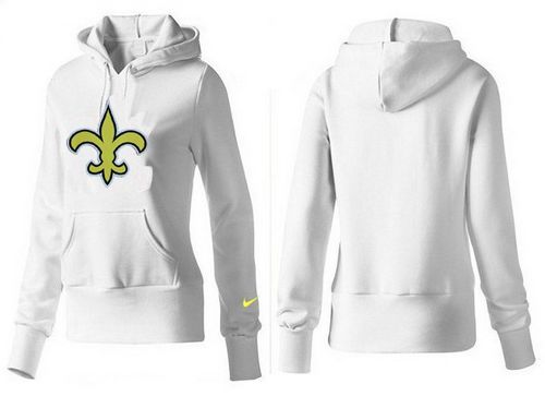 Women's New Orleans Saints Logo Pullover Hoodie White