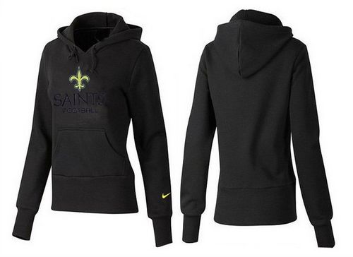 Women's New Orleans Saints Authentic Logo Pullover Hoodie Black