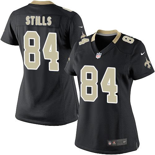  Saints #84 Kenny Stills Black Team Color Women's Stitched NFL Elite Jersey